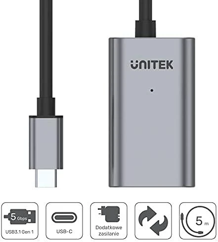 UNITEK U304A Unitek kabelis USB-C 3.1 – aktyvus USB-A plėtinys, 5 m, M/F U304A