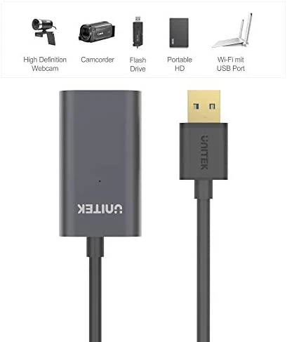 UNITEK Y-3004 Unitek Cable USB 3.0 Active Extension, 5m, Alu., Y-3004