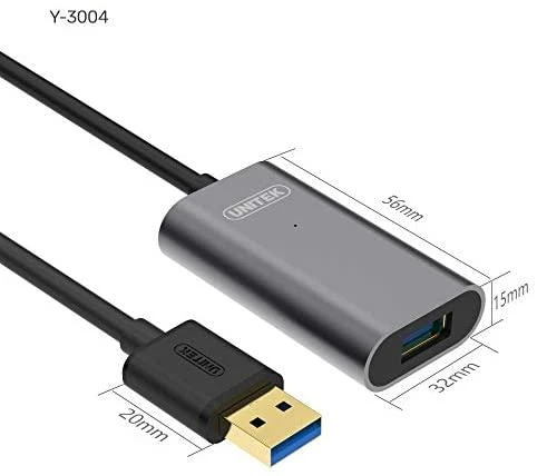 UNITEK Y-3004 Unitek Cable USB 3.0 Active Extension, 5m, Alu., Y-3004