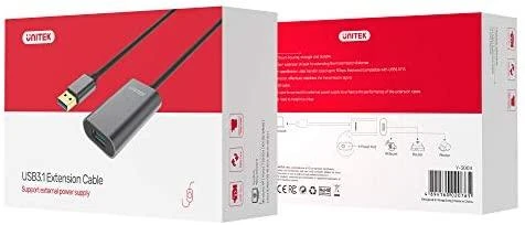UNITEK Y-3004 Unitek Cable USB 3.0 Active Extension, 5m, Alu., Y-3004