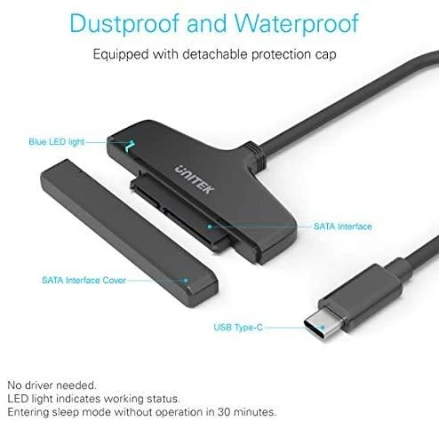 UNITEK SmartLink – USB 3.1 Type-C į 2.5in SATA6G konverteris Y-1096A