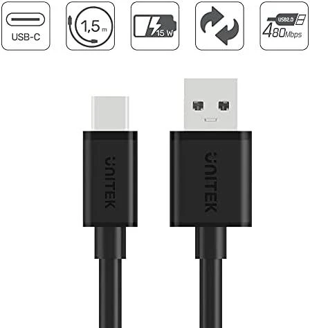 UNITEK kabelis USB-A 2.0 – USB-C 1.5m C14067BK