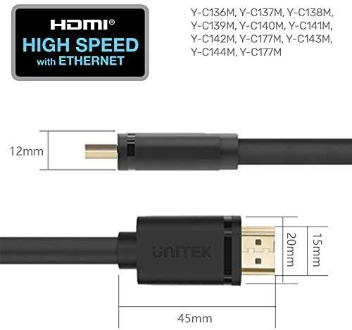 UNITEK Y-C137M Unitek kabelis HDMI v2.0 M/M 1.5m, auksinis, BASIC, Y-C137M