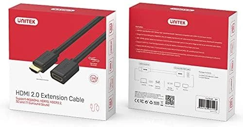 UNITEK Y-C166K ilginimo kabelis HDMI v.2.0 M/F3m