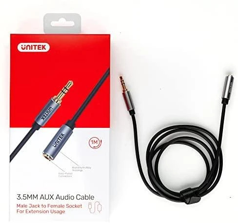 UNITEK Y-C932ABK Unitek Cable mini lizdas 3,5 mm (M) - 3,5 mm (F) Y-C932ABK