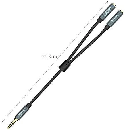 UNITEK Y-C956ABK Unitek Cable miniJack 3,5mm (M) - 2x 3,5mm (F) Y-C956ABK