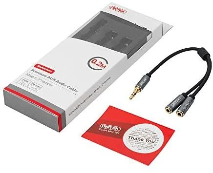 UNITEK Y-C956ABK Unitek Cable miniJack 3,5mm (M) - 2x 3,5mm (F) Y-C956ABK