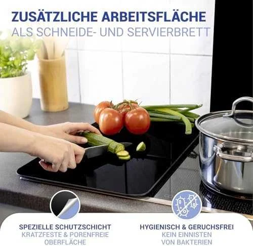 Stiklinės apsauginės plokštės viryklei Juodas, 2 vnt, WENKO