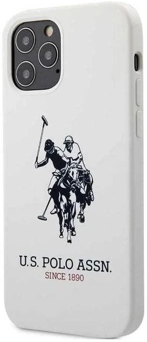 Dėklas „Us Polo Assn US Polo“ USHCP12MSLHRWH „Apple iPhone 12/12 Pro 6,1“ baltos spalvos silikoninė kolekcija