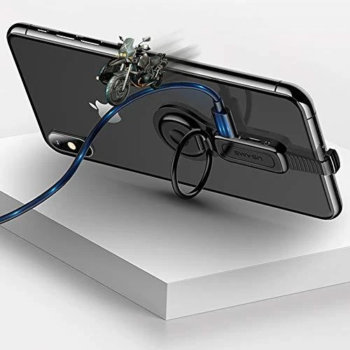 USAMS ADAPTER AU06 2IN1 2X LIGTNING + RING HOLDER Juodas