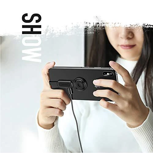 USAMS ADAPTER AU06 2IN1 2X LIGTNING + RING HOLDER Juodas