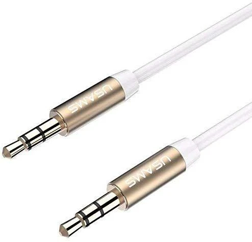 USAMS Adapteris audio jack 3,5m - 3,5m 1mbaltos spalvos YP102 (YP-01)
