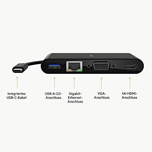 Belkin USB-C į Gigabit-Ethern. HDMI/VGA/USB-A adapteris, 100W PD