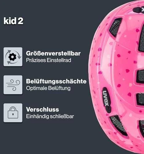 Šalmas Uvex kid 2 pink confetti-46-52CM
