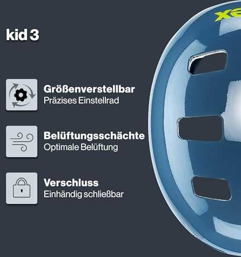 Šalmas Uvex kid 3 stone mėlynas pow-55-58CM