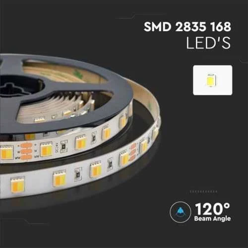 V-tac 14W/m LED juosta, 120LED/m, 24V, 3000-6000K, IP20, 5 metrų ritė