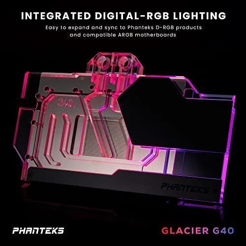Phanteks Glacier G40 vandens blokas su įjungtu D-RGB apšvietimu
