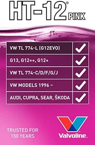 Aušinimo skystis HT-12 Rožinis Antifrizas RTU 5L, Valvoline