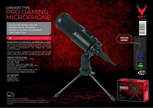 Omega mikrofonas Varr Gaming Tube, juodas (45589)