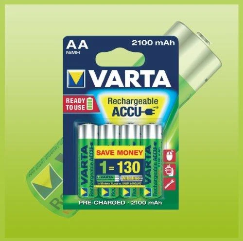 Įkraunami elementai Varta Accu AA Ready2Use NiMH 2100 mAh, 4 vnt.