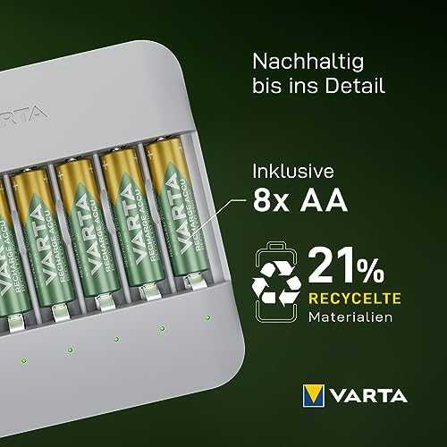 Varta Eco Charger Multi Recycled + 8 x 2100 mAh AA 57682 101 121