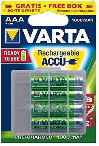 Įkraunami Elementai Varta AAA R03 1000 mAh 5703 4 vnt.