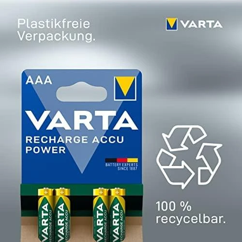 Įkraunami Elementai Varta AAA R03 1000 mAh 5703 4 vnt.