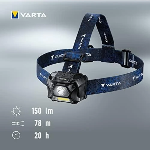 Varta OUTDOOR SPORTS ULTRALIGHT H30R Ant galvos tvirtinamas žibintuvėlis Gelsvai žalsva spalva LED