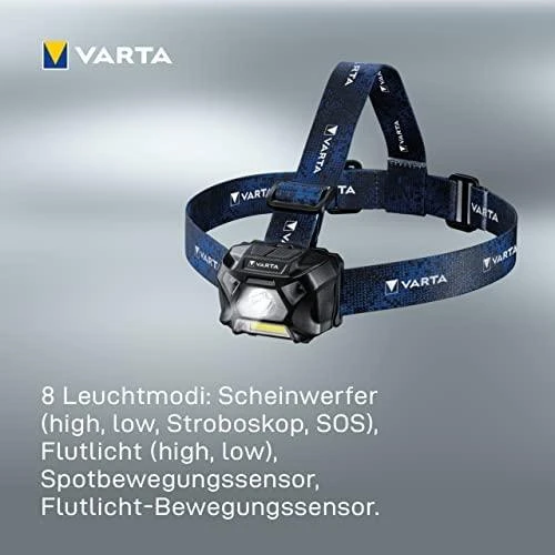Varta OUTDOOR SPORTS ULTRALIGHT H30R Ant galvos tvirtinamas žibintuvėlis Gelsvai žalsva spalva LED