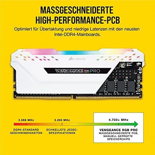 RAM 32 GB PC 3200 CL16 CORSAIR KIT (2x16 GB) VENGEANCE RGB W mažmeninė prekyba