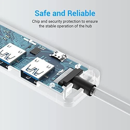 Vention USB2.0 to USB2.0 x 4 Hub su maitinimo šaltiniu Juodas 0,15m