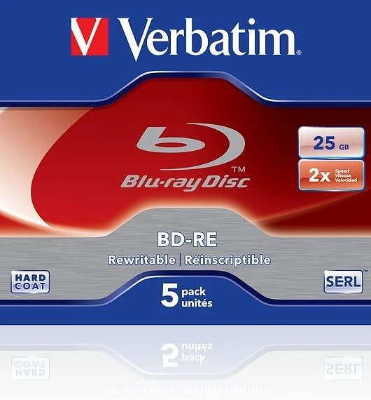 Verbatim (43615) BluRay BD-RE SL Verbatim 25GB, 2x 5 v/pak.