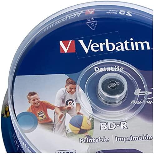 VERBATIM 25x BD-R 25GB vieno sluoksnio duomenų gyvenimo HTL 6x platus spausdinimas be ID