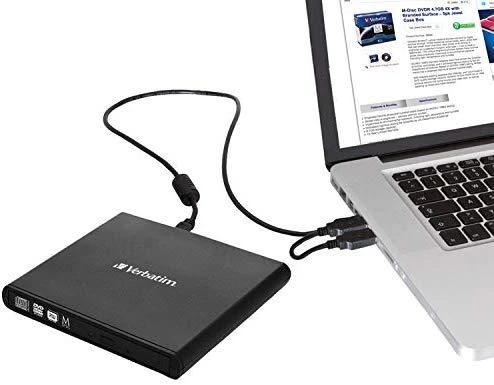 Išorinis otinis įrenginys Verbatim Slimline DVD USB2.0 juodos spalvos 53504