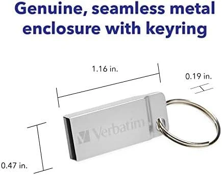 Verbatim Pendrive 16GB USB-A 2.0 Metal Executive sidabro spalvos 98748