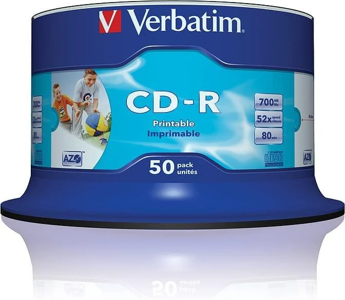 Verbatim CD-R AZO platus rašalinis spausdintuvas, spausdinamas be ID 700 MB 50 vnt