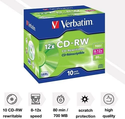 Verbatim CD-RW 12x 700 MB 10 vnt