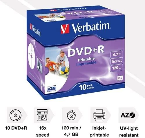 Verbatim 43508 neįrašytas DVD diskas 4,7 GB DVD+R 10 vnt