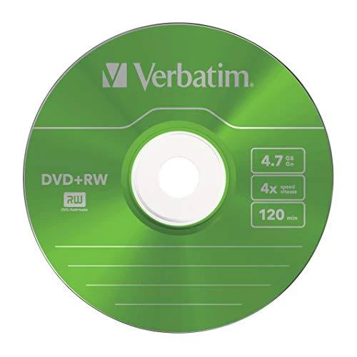 1x5 Verbatim DVD+RW 4,7GB 4x Speed Color Surface Slimcase