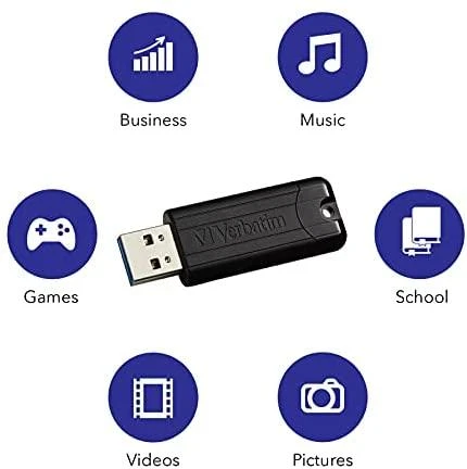 Verbatim Pendrive 32GB USB-A 3.2 PinStripe juodos spalvos 49317