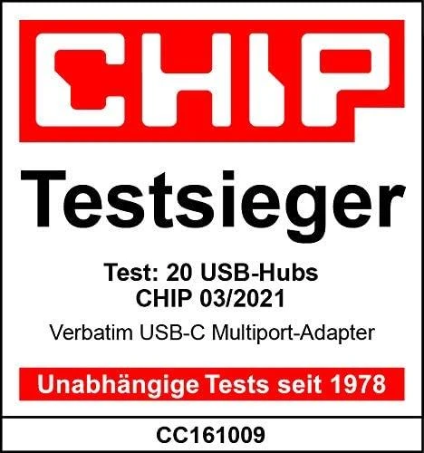 Verbatim 49142 sąsajos šakotuvas USB 3.2 Gen 1 (3.1 Gen 1) Type-C 1000 Mbit/ai Juoda, Sidabras