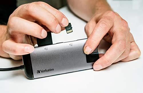 Verbatim 49142 sąsajos šakotuvas USB 3.2 Gen 1 (3.1 Gen 1) Type-C 1000 Mbit/ai Juoda, Sidabras