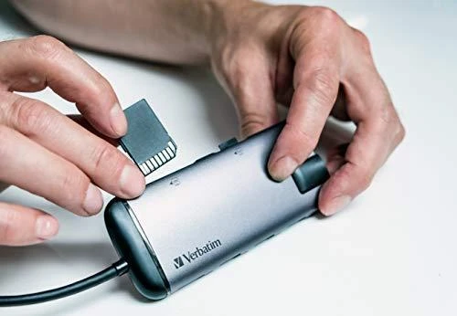Verbatim 49142 sąsajos šakotuvas USB 3.2 Gen 1 (3.1 Gen 1) Type-C 1000 Mbit/ai Juoda, Sidabras
