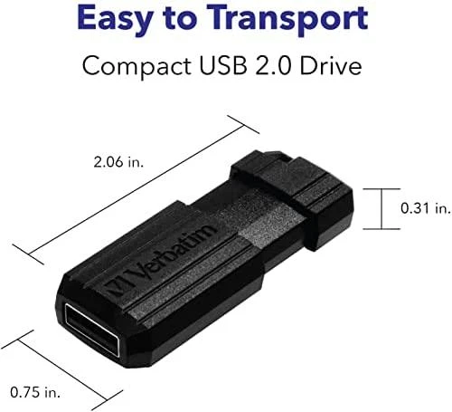 Verbatim PinStripe USB atmintukas 64 GB USB A tipo 2.0 Juoda
