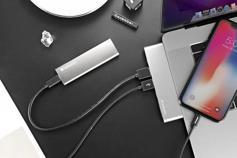Išorinis kietasis diskas SSD Verbatim Vx500 480GB, USB 3.1, Gen 2, pilkas / V47443