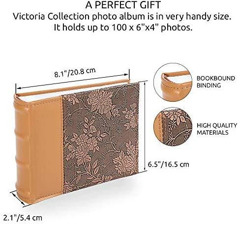 Nuotraukų rėmelis Victoria Collection Albumas B 10x15/100M Flower-2, bronza