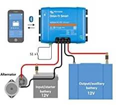 Įtampos keitiklis - įkroviklis DC/DC 12V:12V 18A 220W Orion-Tr-Smart, Bluetooth, galvaniškai izoliuotas, IP43, Victron Energy