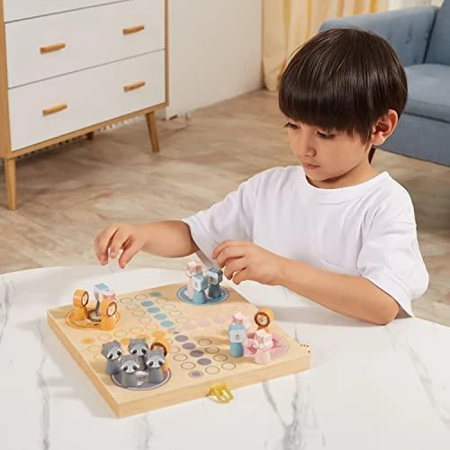 Viga PolarB Stalo žaidimas Ludo, 16 figūrų, medinis