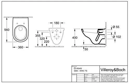 Villeroy & Boch Pakabinamas klozetas su lėtaeigiu dangčiu VILLEROY 5660H101