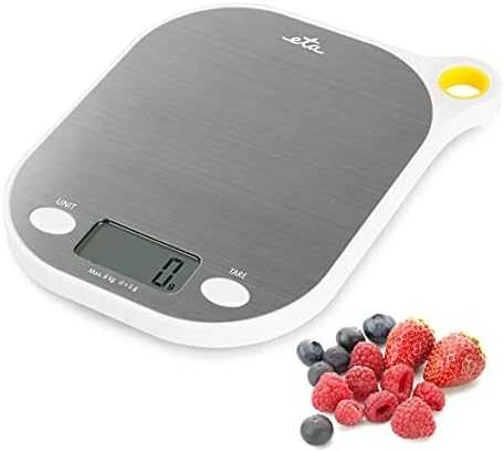 Virtuvinės svarstyklės ETA | Kitchen scales | Grami ETA377790000 | Maximum weight (capacity) 8kg | Graduation 1 g | Ekranas type LCD | Baltas/Nerūdijantis plienas